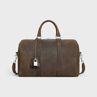 LARGE BOSTON IN SUEDE CALFSKIN WAXED EFFECT - BROWN - TRAVEL BAGS - 1 | CELINE