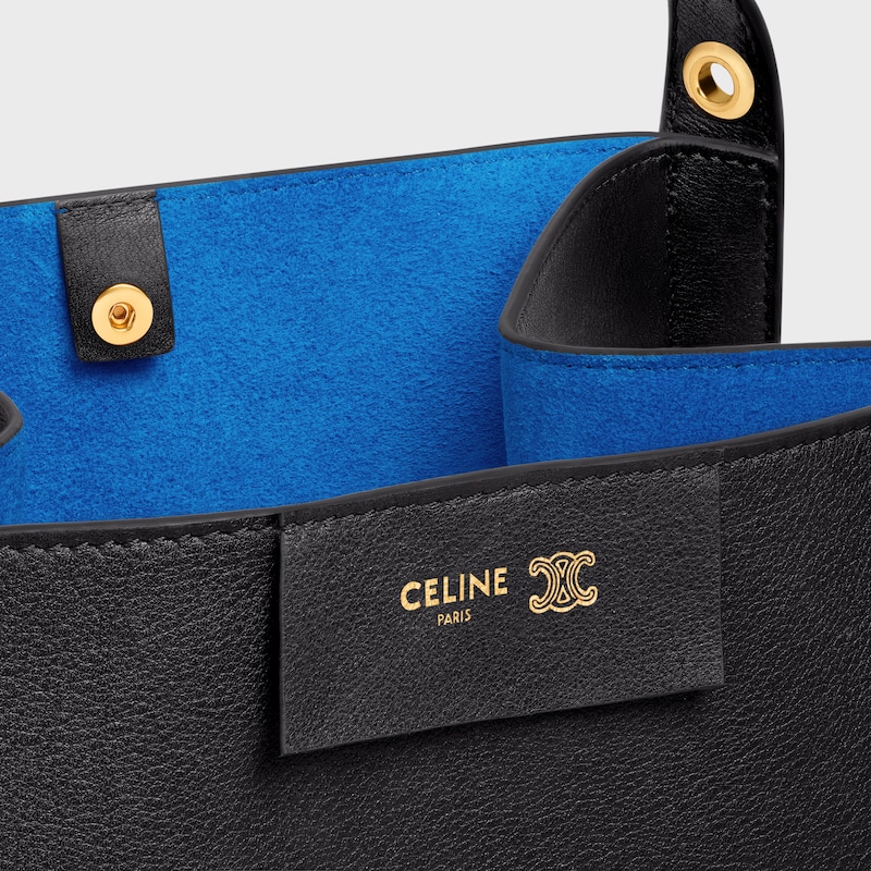 SMALL CUBE BAG IN SUPPLE CALFSKIN - BLACK - MORE LINES - 1 | CELINE