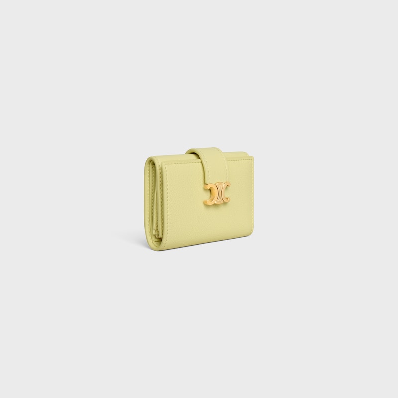 FINE STRAP WALLET NINO IN SUPPLE GRAINED CALFSKIN - CITRUS - WALLETS - 1 | CELINE