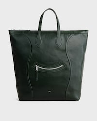 VERTICAL CABAS LUGGAGE IN SHINY CALFSKIN - DARK FOREST - TOTE BAGS - 1 | CELINE