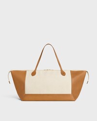 カバ フレーム イーストウエスト / テキスタイル＆カーフスキン - ナチュラル / ハニー - トートバッグ - 1 | CELINE