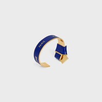 Celine Ribbon Knotted Cuff in Enamel and Brass with gold finish - NAVY / GOLD -  - 2 | CELINE