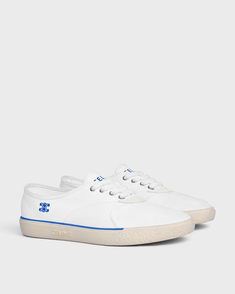 ALAN SNEAKER IN CANVAS AND SUEDE CALFSKIN - WHITE -  - 1 | CELINE