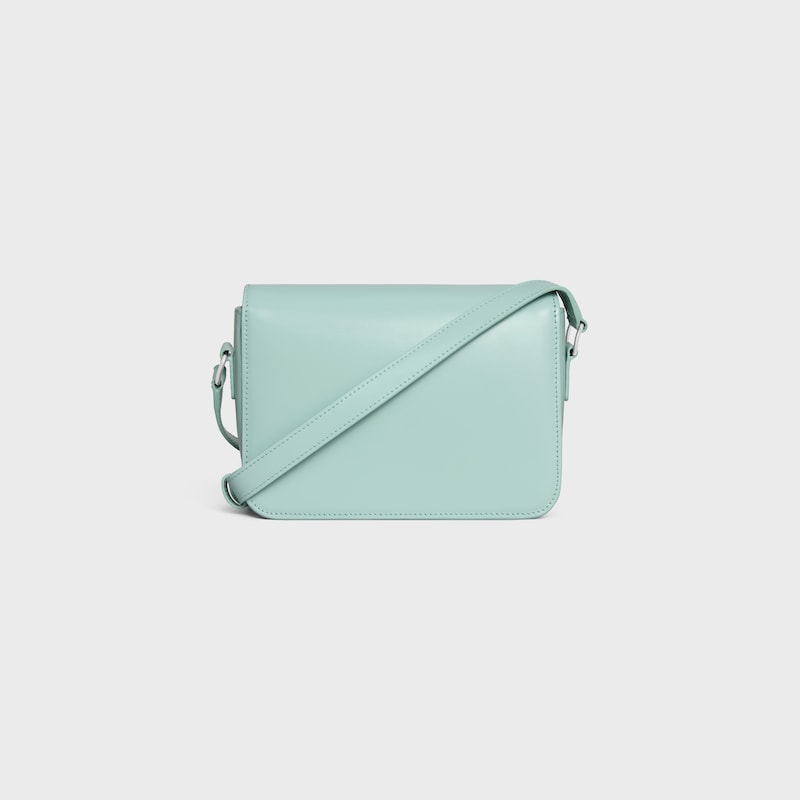 Borsa Teen Triomphe in pelle di vitello lucida - Acqua chiaro - TRIOMPHE - 1 | CELINE