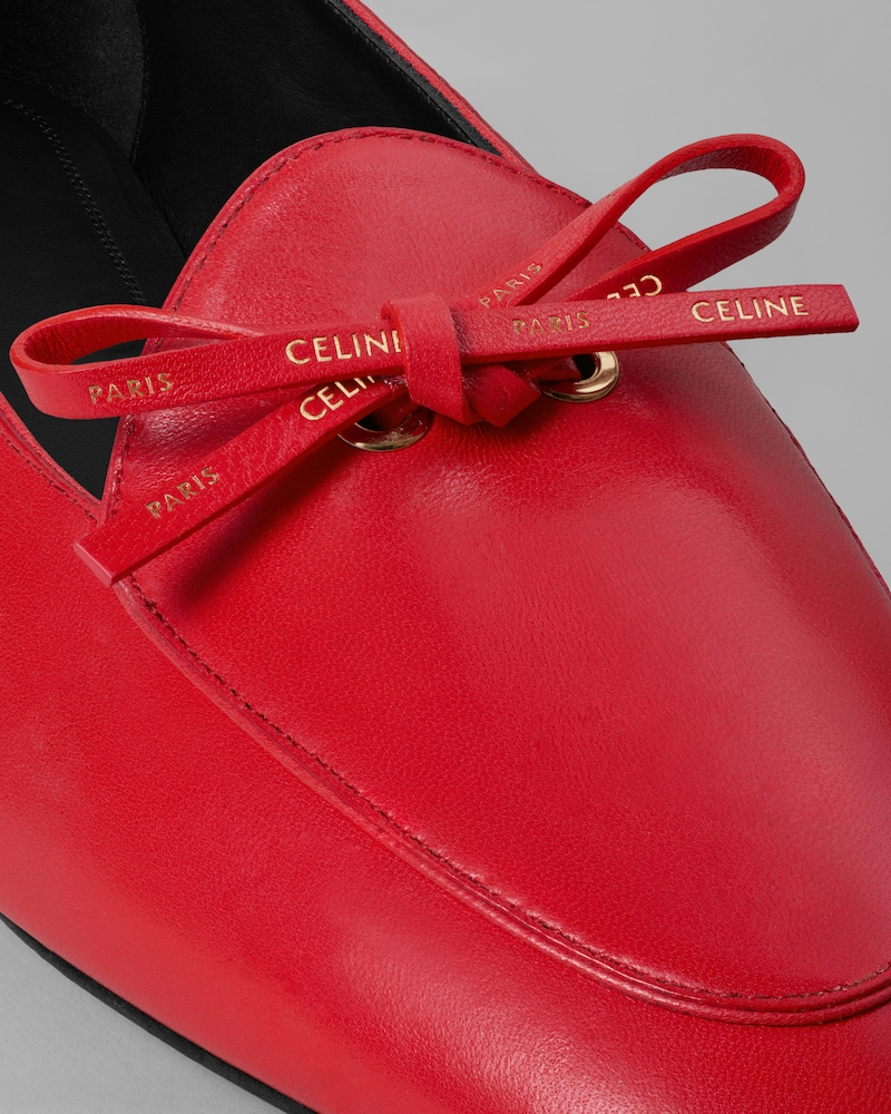 SLIPPER AURA BOW EN CUIR - ULTRA ROUGE -  - 1 | CELINE