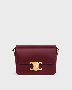 TRIOMPHE TEEN EN veau brillant - BORDEAUX CLAIR - SACS ÉPAULE - 1 | CELINE