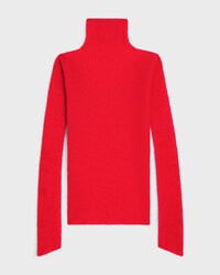 turtleneck sweater IN ribbed mohair and silk - BRIGHT RED -  - 2 | CELINE