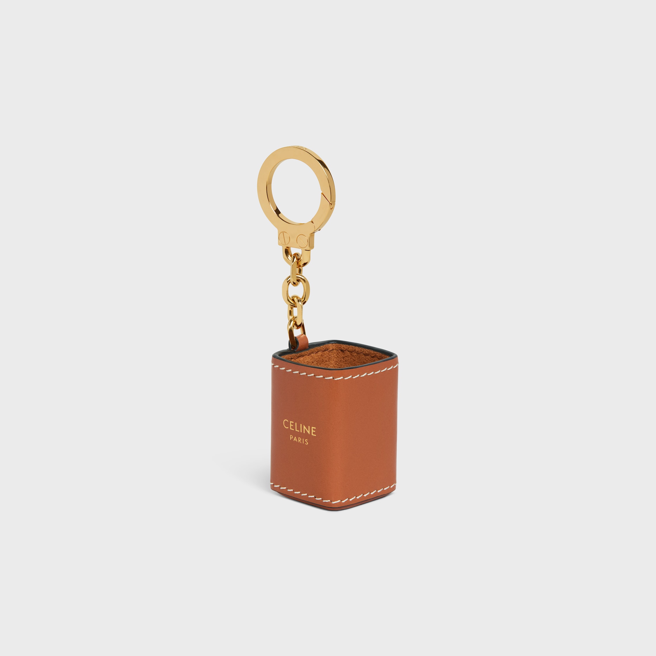 Miniature Perfume Holder Charm in Calfskin - TAN | CELINE
