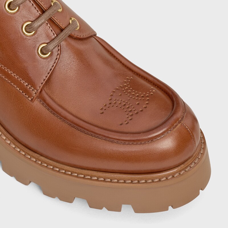 CELINE TRIOMPHE DERBIES  IN CALFSKIN - TOFFEE -  - 1 | CELINE