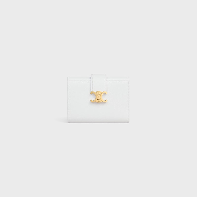FINE STRAP WALLET NINO IN SUPPLE GRAINED CALFSKIN - ARCTIC WHITE - WALLETS - 1 | CELINE