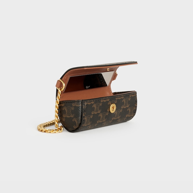 Lipstick case in Triomphe Canvas - Black - CELINE MAISON - 1 | CELINE