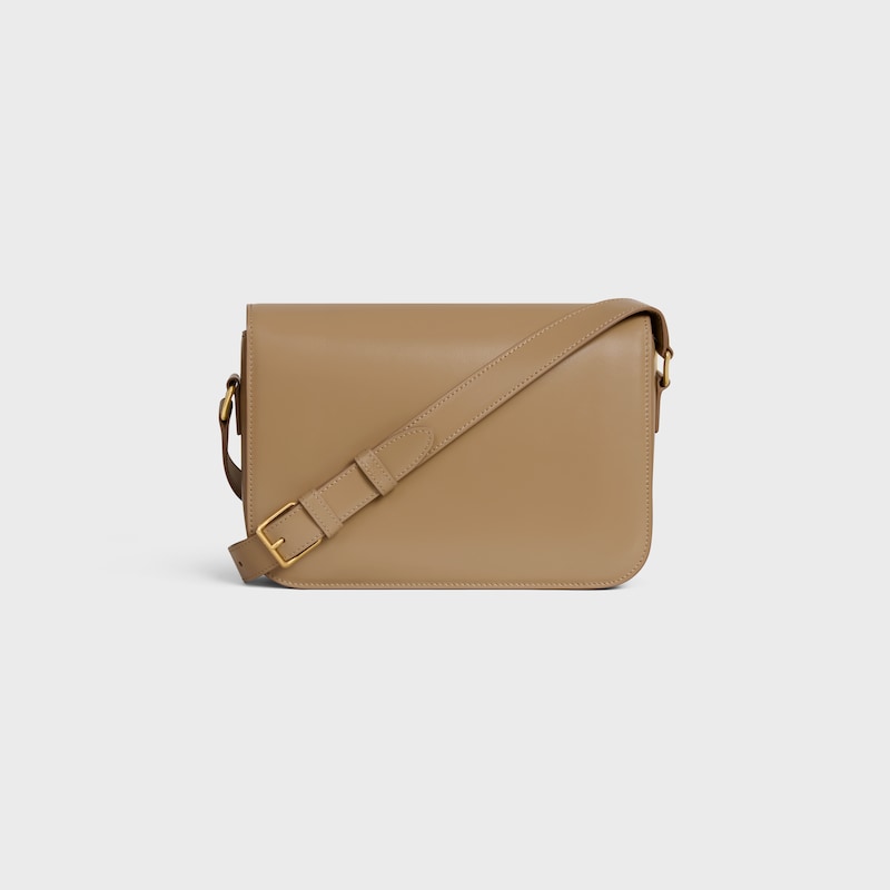 CLASSIQUE TRIOMPHE BAG IN shiny calfskin - SMOKED BROWN - TRIOMPHE - 1 | CELINE