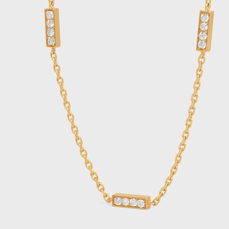 Celine Line Triple Bracelet in Yellow Gold and Diamonds - Yellow Gold & White -  - 1 | CELINE