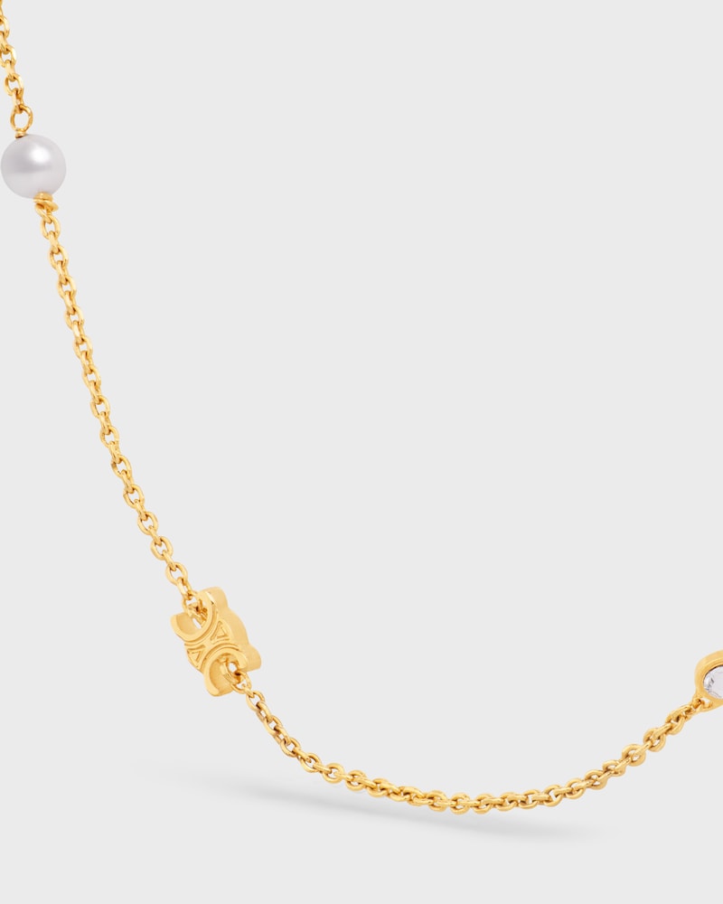 Collier Les Perles Celine en Strass, Perles de Résine et Laiton Doré - OR/IVOIRE -  - 1 | CELINE
