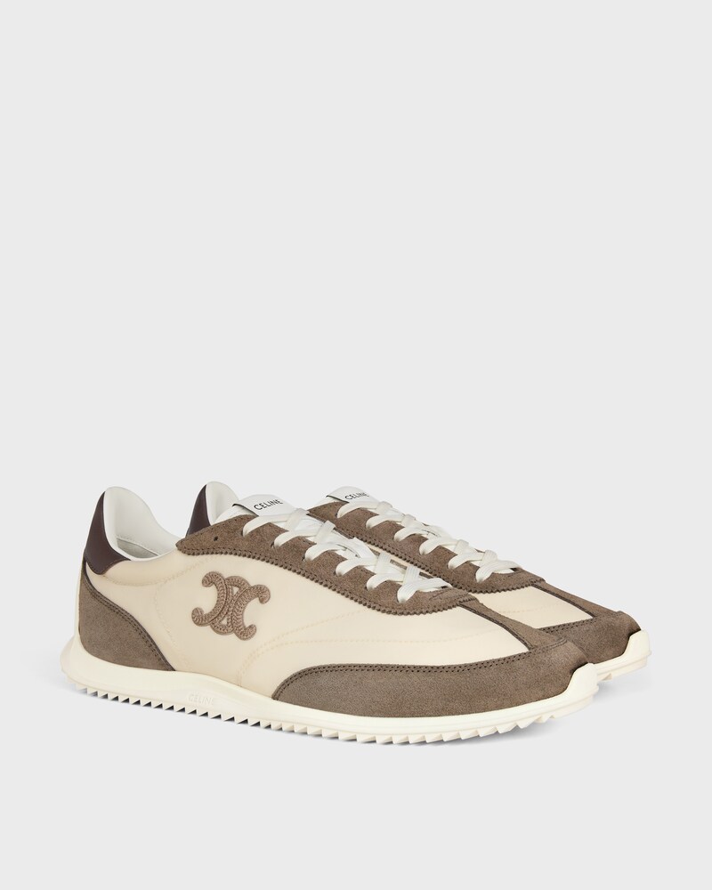 SNEAKER DEPORTIVA DE NAILON, ANTE DE PIEL DE BECERRO Y PIEL DE BECERRO - BLANCO ÓPTICO / MARRÓN -  - 1 | CELINE