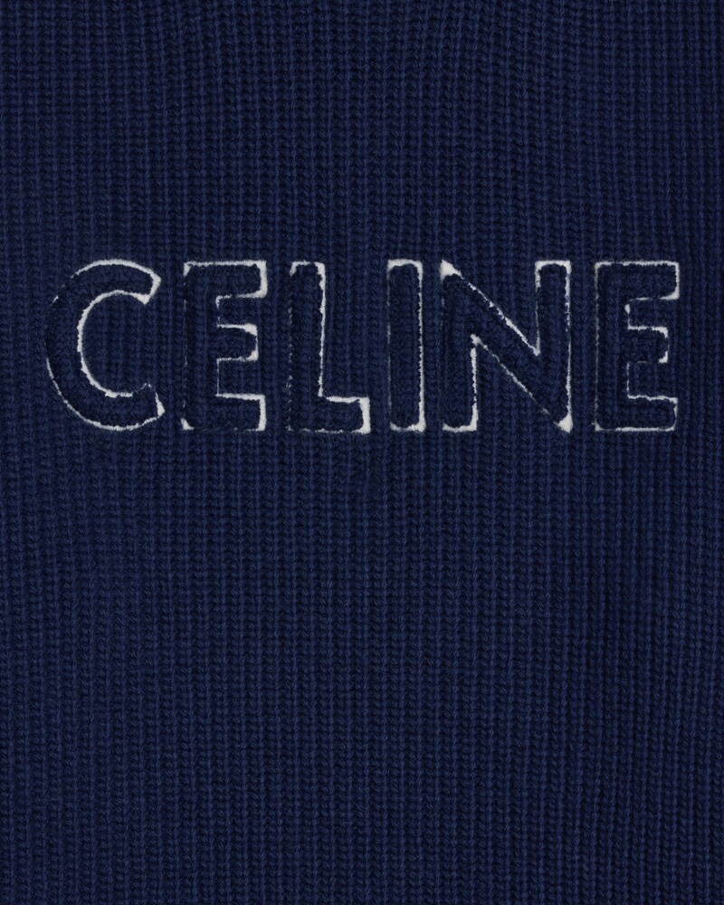 celine oversized crew neck sweater in wool - NAVY/NAVY -  - 1 | CELINE