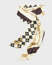 lavalliere IN silk twill - CREME/BRUN -  - 1 | CELINE