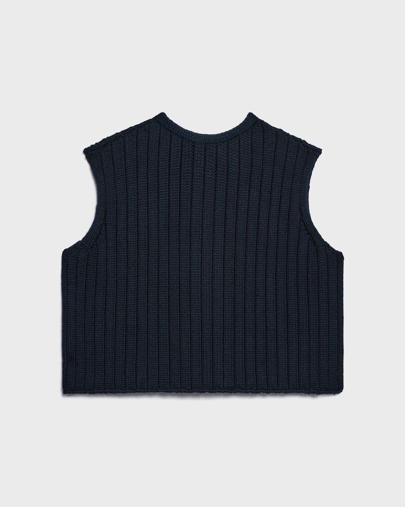 cardigan em lã com cote - AZUL MARINHO - - 1 | CELINE