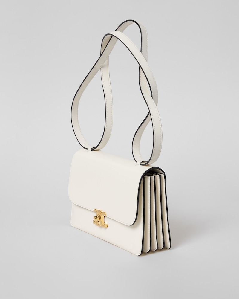 17 IN PELLE DI VITELLO LUCIDA - BIANCO CREMA / NERO - PER LA SERA - 1 | CELINE