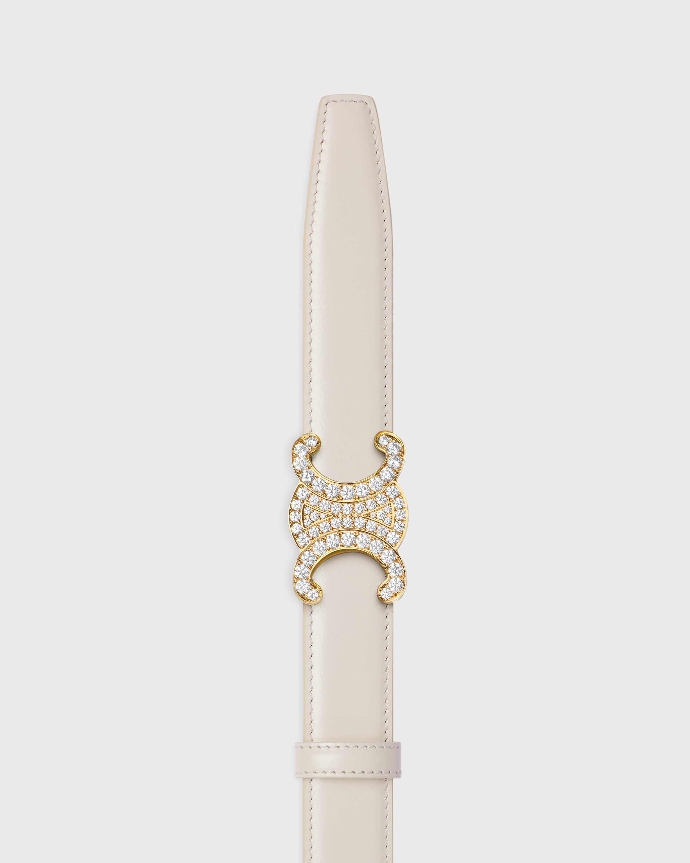 TRIOMPHE BUCKLE & REVERSIBLE STRAP 25MM - RICE / CREAM | CELINE