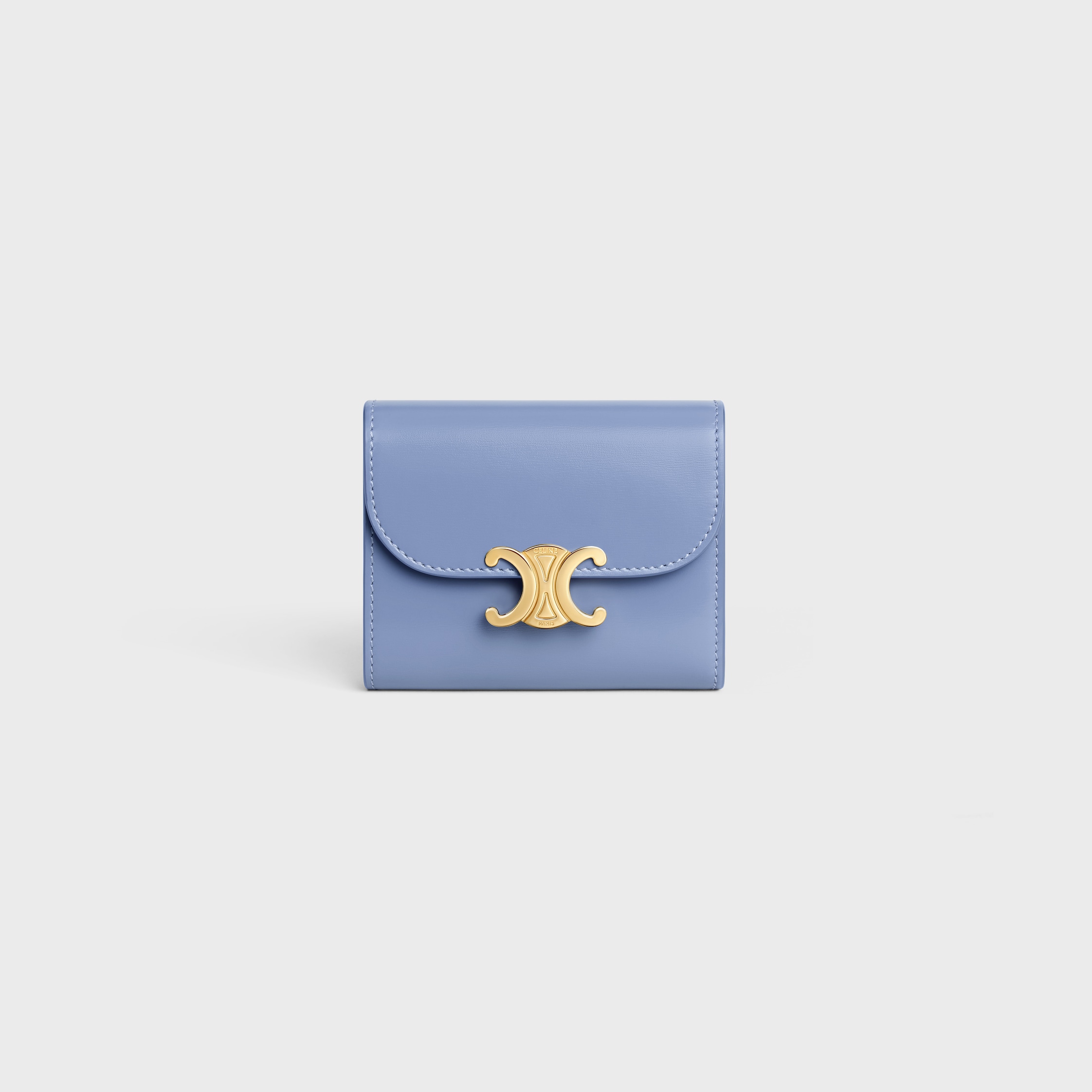 CELINE PARIS スモールトリオンフウォレット ペブル スモール フラップウォレット トリオンフ / シャイニーカーフスキン