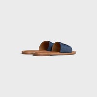 CELINE LYMPIA MULE IN Denim and Calfskin - BLUE -  - 2 | CELINE