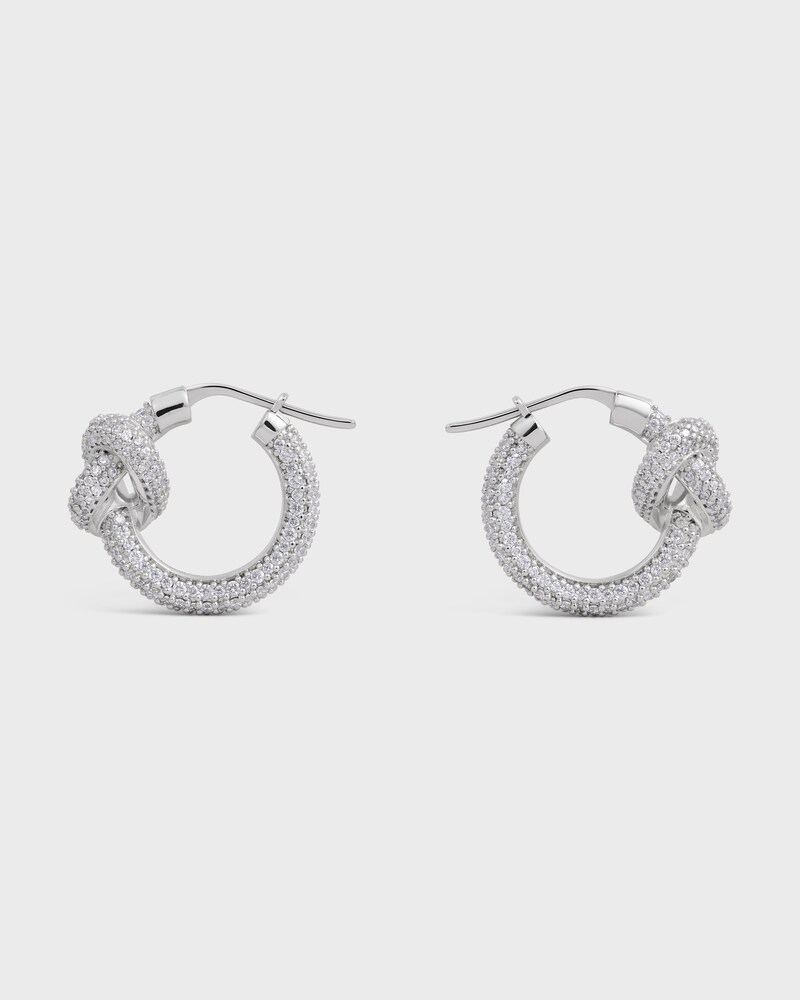 Créoles Sparkle Knot en Strass et Laiton Rhodié - ARGENT - BOUCLES D'OREILLES - 1 | CELINE
