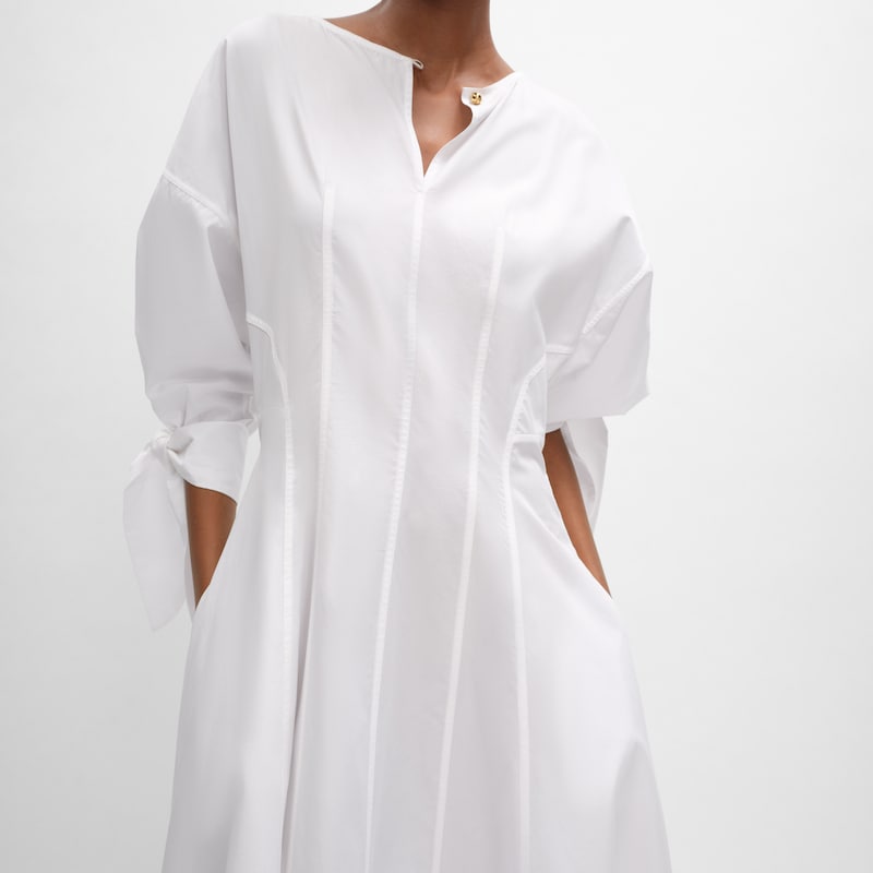dress IN cotton poplin - 白色 -  - 1 | CELINE