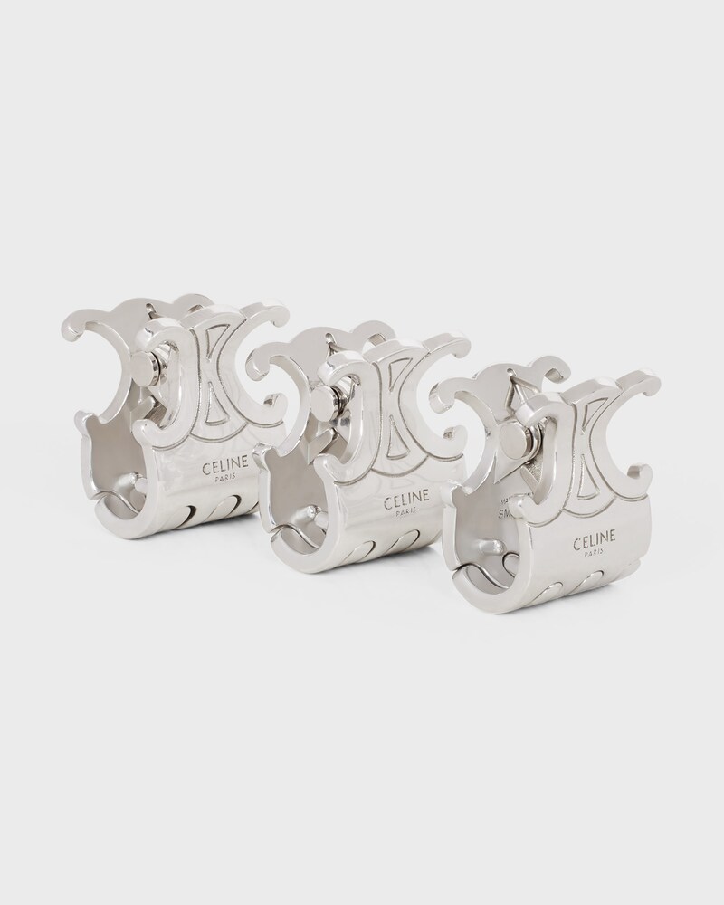 SET DE 3&nbsp;PINZAS CELINE MINI DE LAT&Oacute;N CON ACABADO RODIADO Y ACERO - PLATA - ACCESORIOS PARA EL CABELLO - 1 | CELINE