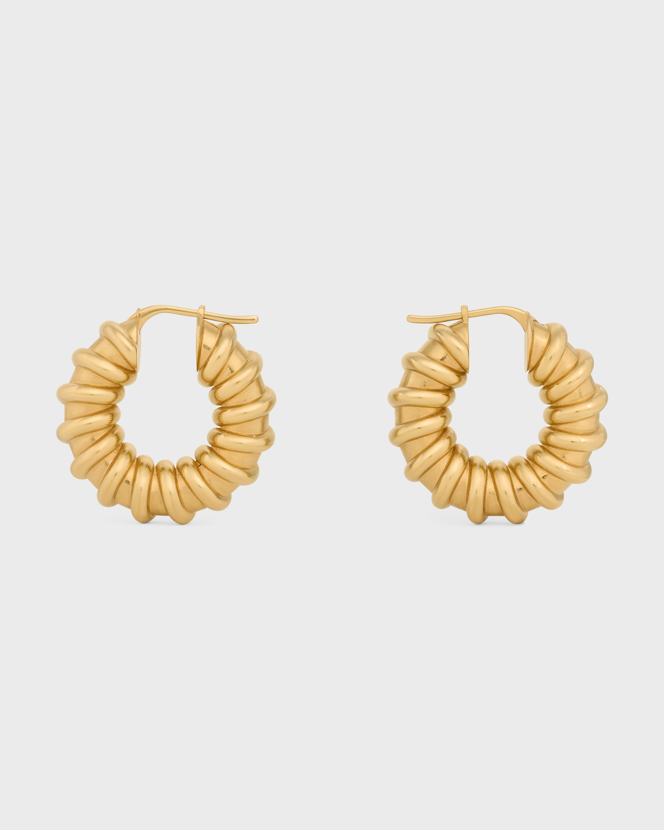 Celine Défilé Torsade Hoops in Brass with Gold Finish - GOLD | CELINE