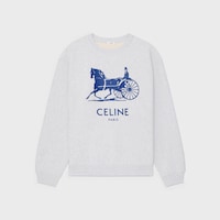 sweatshirt IN cotton fleece - PALE GREY / ROYAL BLUE -  - 1 | CELINE