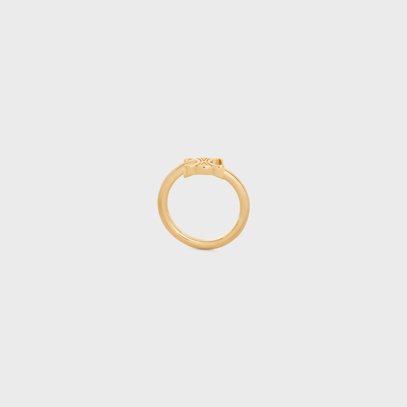 TRIOMPHE ASYMMETRIC金色饰面黄铜戒指 - 金色 -  - 1 | CELINE