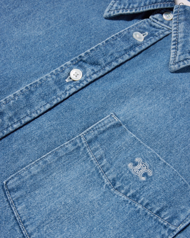 Hemd aus BAUMWOLLDENIM - INDIGO WHISPER -  - 1 | CELINE