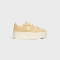 BLOCK WEDGE SNEAKER AUS KALBSWILDLEDER UND KALBSLEDER - BEIGE/HELLGELB -  - 1 | CELINE