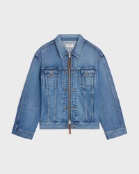 เสื้อทรักเกอร์แจ็กเก็ต เดนิมคอตตอน - สีเคลียร์วอเธอร์ฟอล -  - 1 | CELINE