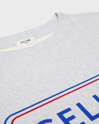 sudadera holgada de felpa de algodón - GRIS PÁLIDO/ROJO/AZUL DENIM -  - 2 | CELINE