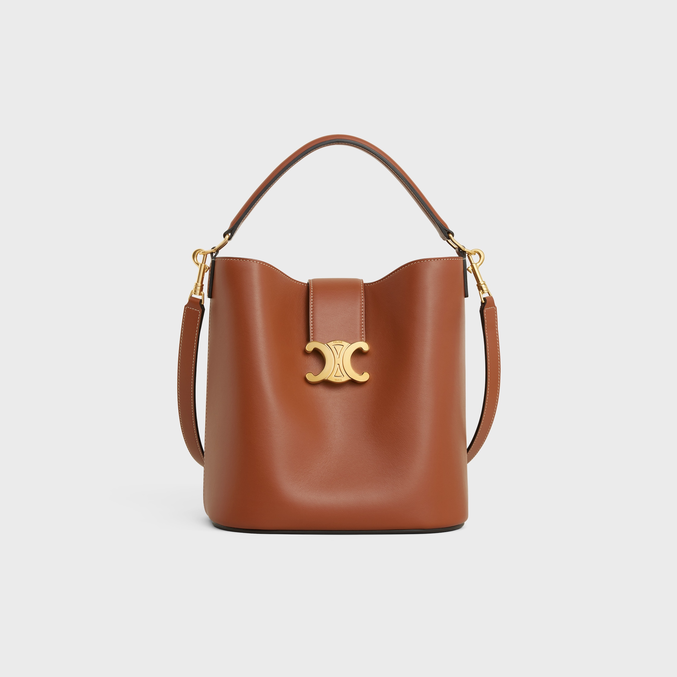 MEDIUM BUCKET LOUISE IN SMOOTH CALFSKIN - TAN | CELINE