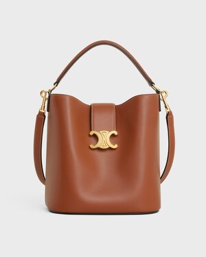 MEDIUM BUCKET LOUISE IN SMOOTH CALFSKIN - TAN - MORE LINES - 1 | CELINE