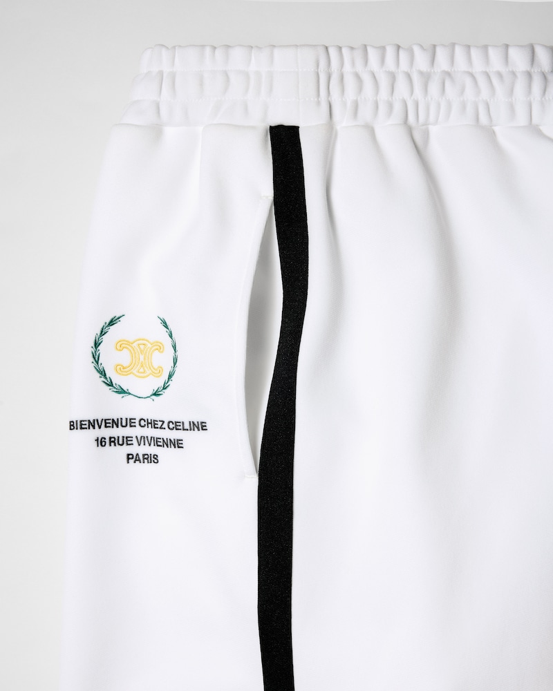 TRACKSUIT TROUSERS IN double-face jersey - OPTIC WHITE / BLACK -  - 1 | CELINE