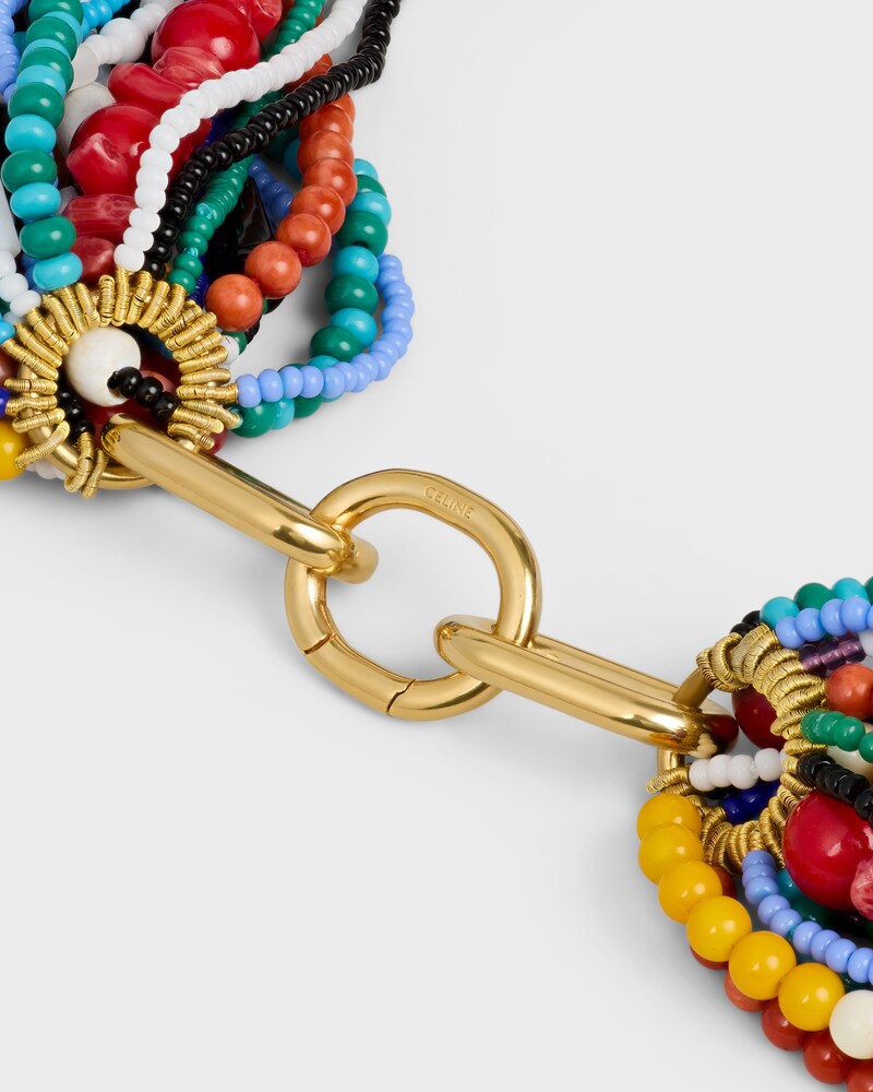 COLAR ÉTÉ CELINE MULTI EM CRISTAL, PEDRAS E LATÃO COM ACABAMENTO DOURADO - Multicor - COLAR - 1 | CELINE