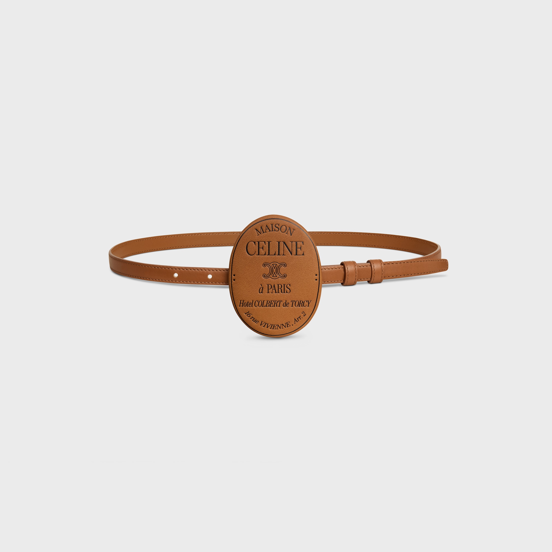 メゾン CELINE ベルト 13mm / スムースカーフスキンカバー - タン
