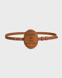 MAISON CELINE BELT 13MM COVERED IN SMOOTH CALFSKIN - TAN / BLACK -  - 1 | CELINE