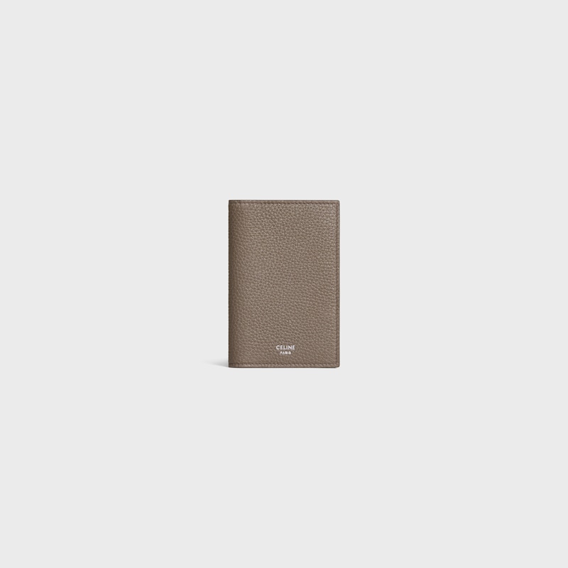 VERTICAL CARD HOLDER IN GRAINED CALFSKIN - SOURIS - CARD HOLDERS - 1 | CELINE