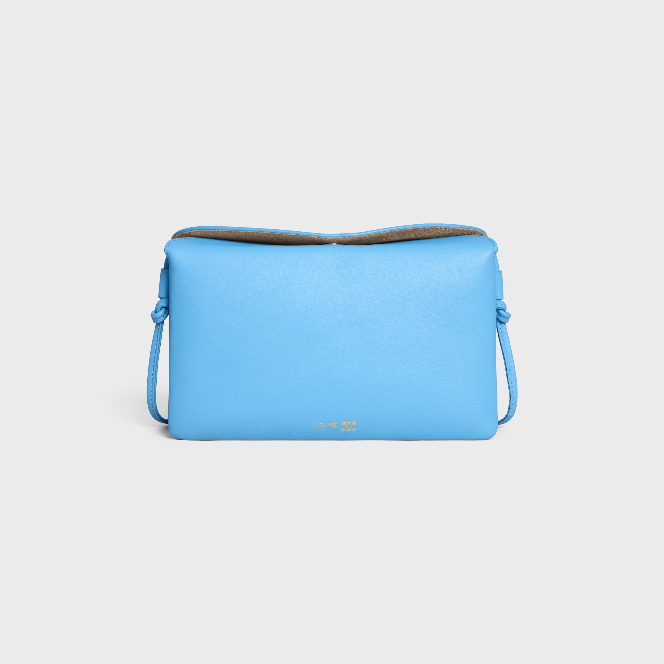 TRIO FLAP EM COURO DE CORDEIRO SUAVE - AZUL CÉU | CELINE