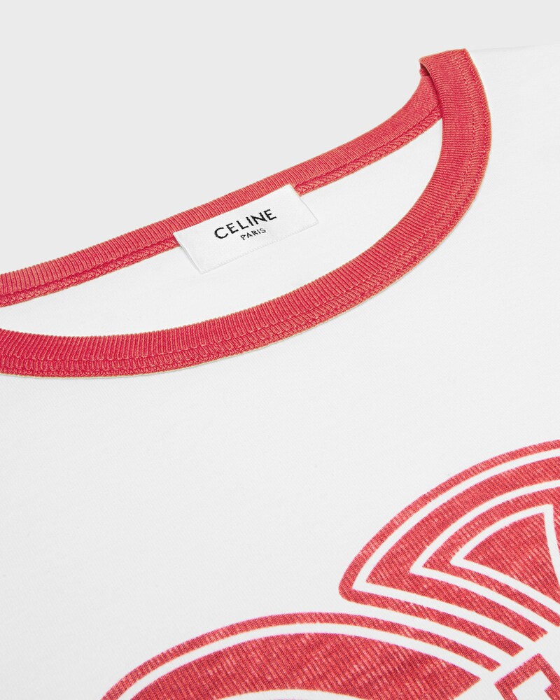 70's t-shirt IN cotton jersey - OFF WHITE / ROUGE CERISE -  - 1 | CELINE