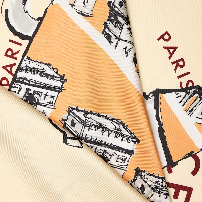 square IN CELINE HORSE SILK TWILL - VANILLA/ORANGE/BURGUNDY -  - 1 | CELINE