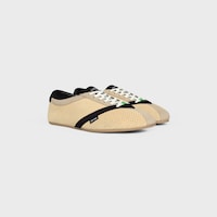 THE FLAT SNEAKER IN SUEDE CALFSKIN AND LAMBSKIN - ECRU / BLACK -  - 2 | CELINE
