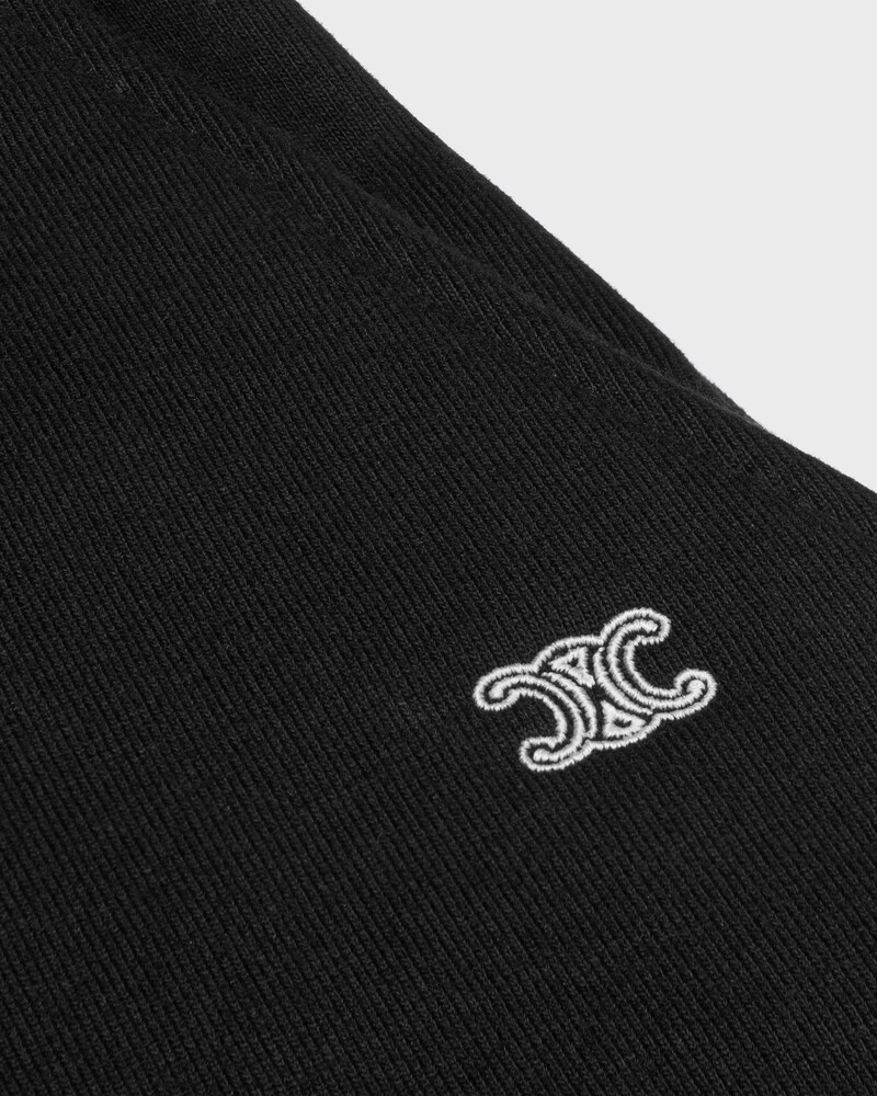 FLARED SWEATPANTS IN cotton fleece - BLACK / WHITE -  - 1 | CELINE