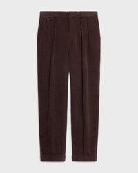 pleated trousers IN corduroy - BROWN -  - 1 | CELINE