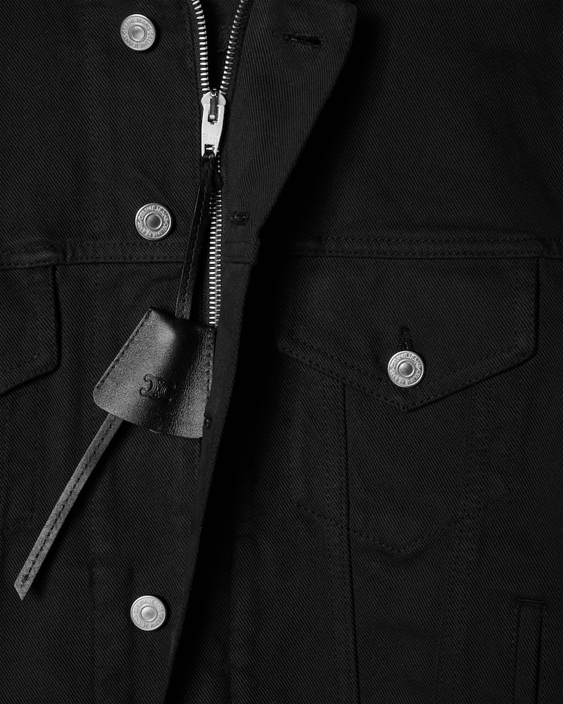 TRUCKER JACKET IN heavy cotton twill - OVERDYE BLACK HEAVY STONE WASH -  - 1 | CELINE
